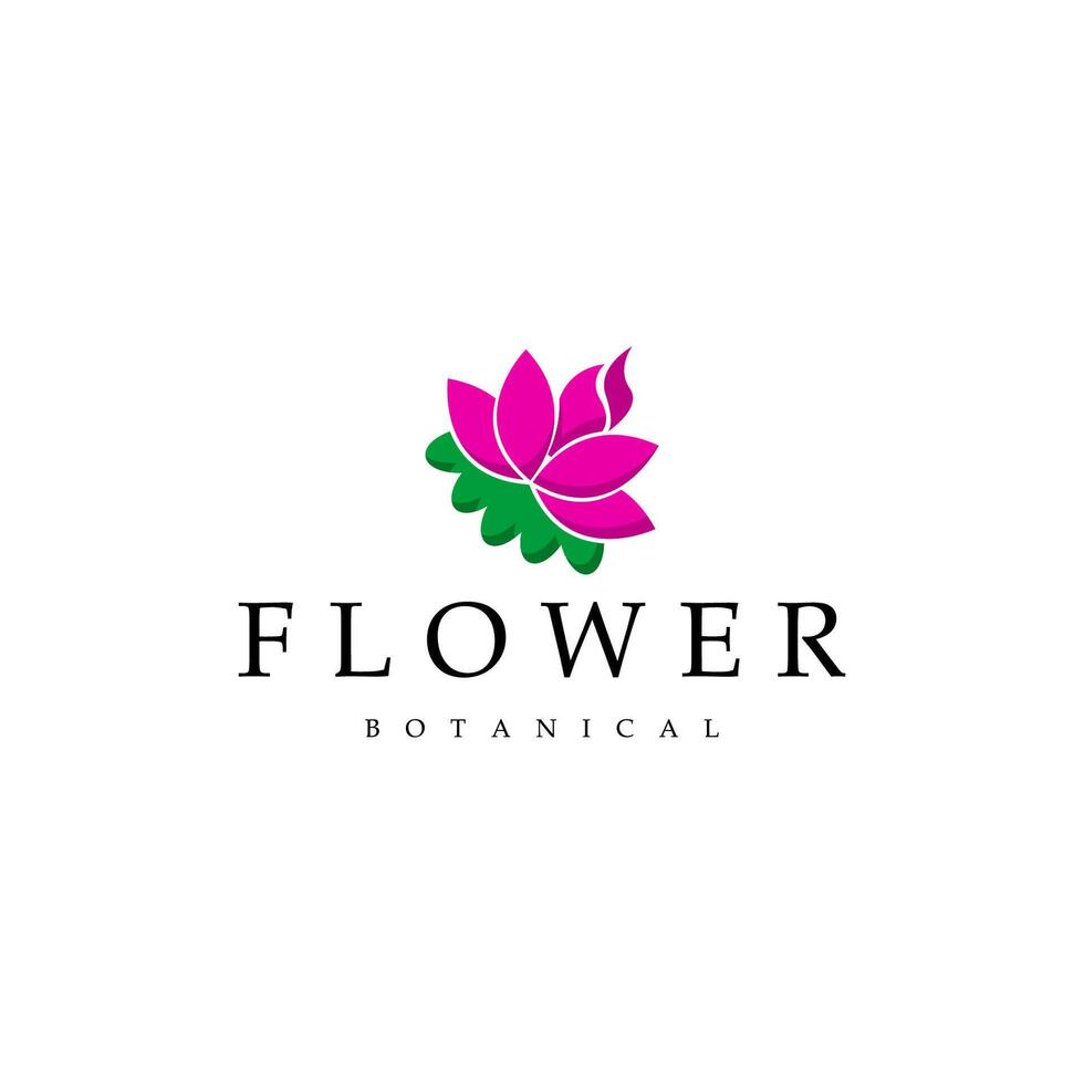 Minimalist Botanical Art Flower Logo vector