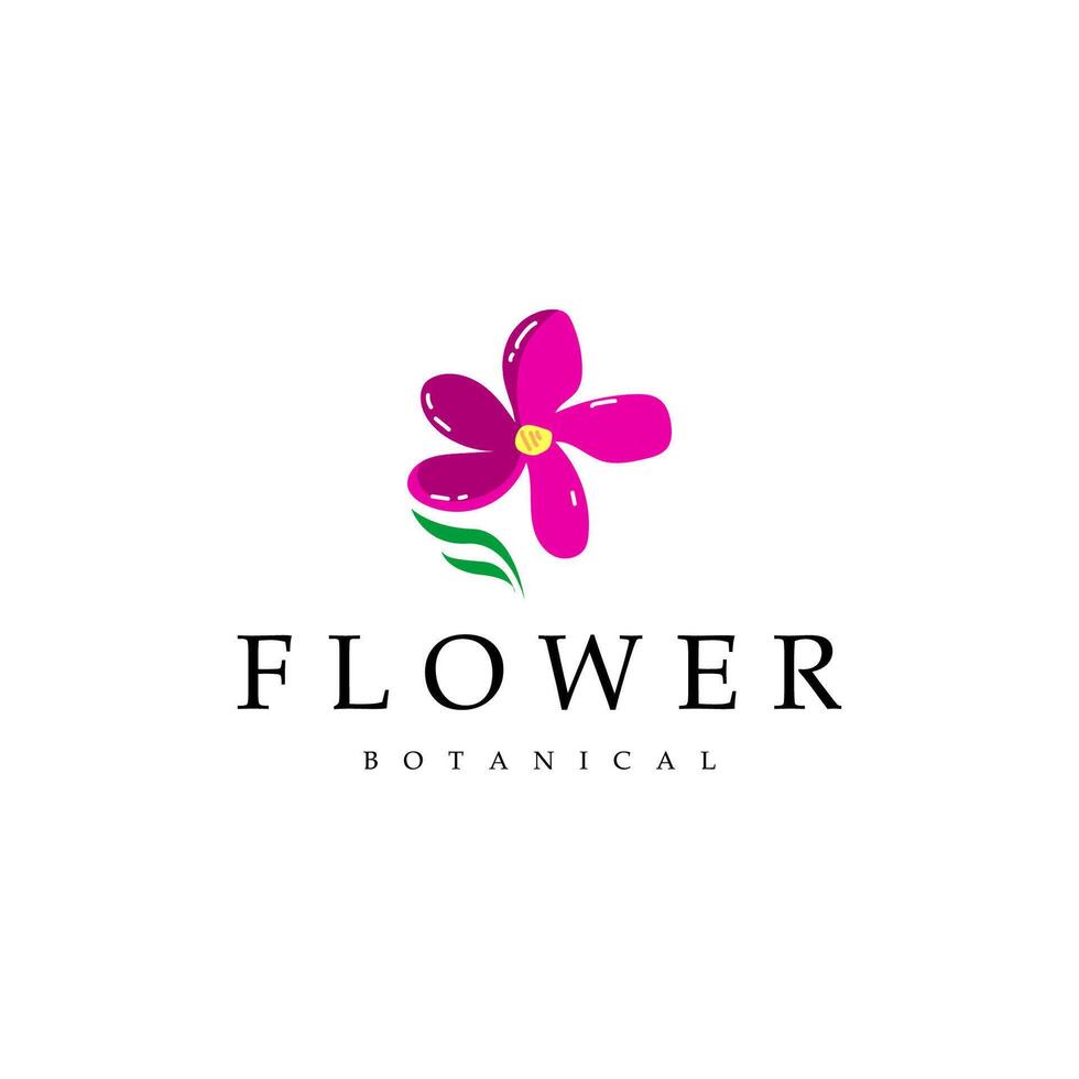 Minimalist Botanical Single Flower Logo vector