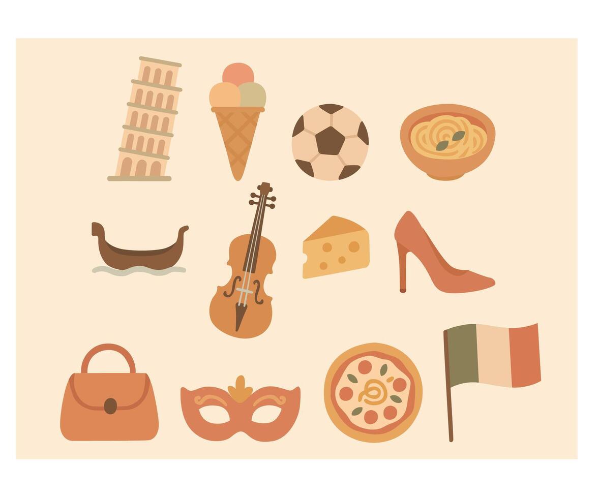 Eclectic Food and Entertainment Icons vector