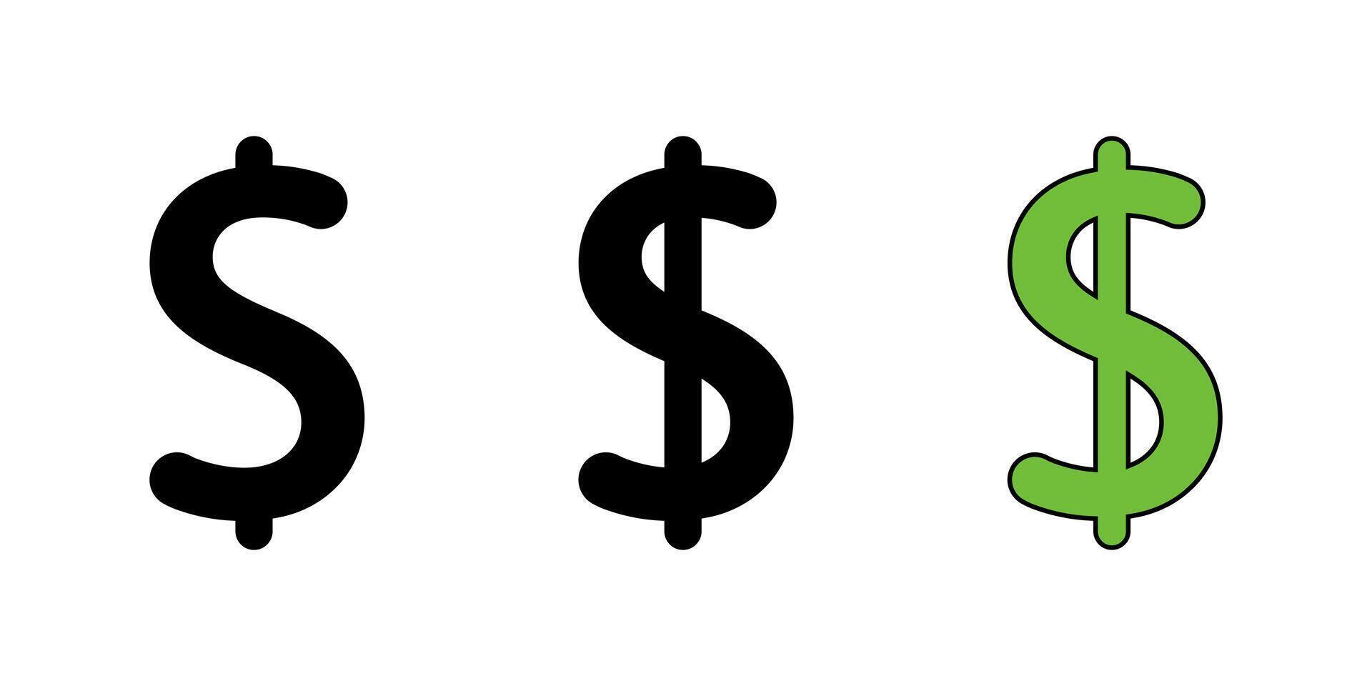 Dollar, money icon in generic style. USD currency sign symbol vector