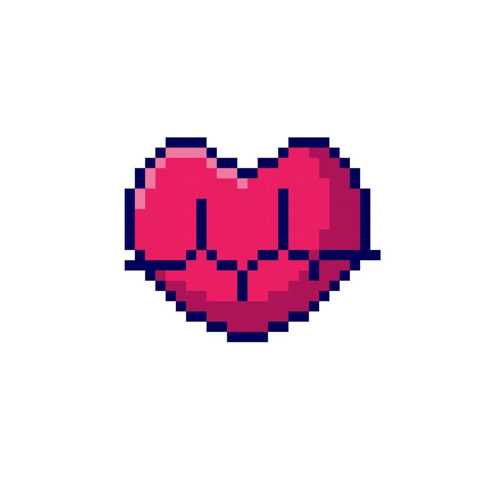 Pixel art Heart Beat game asset design vector