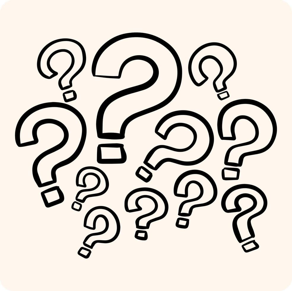 Question Mark Collection with background cream vector
