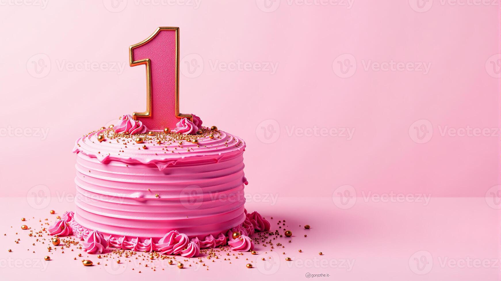 First Birthday Cake With Number One photo