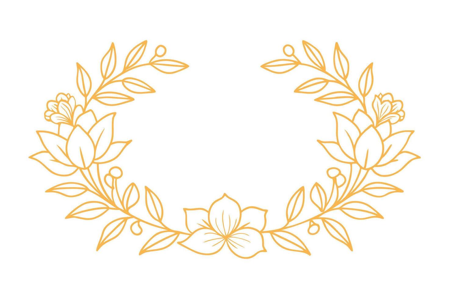A wreath of flowers on a white background vector