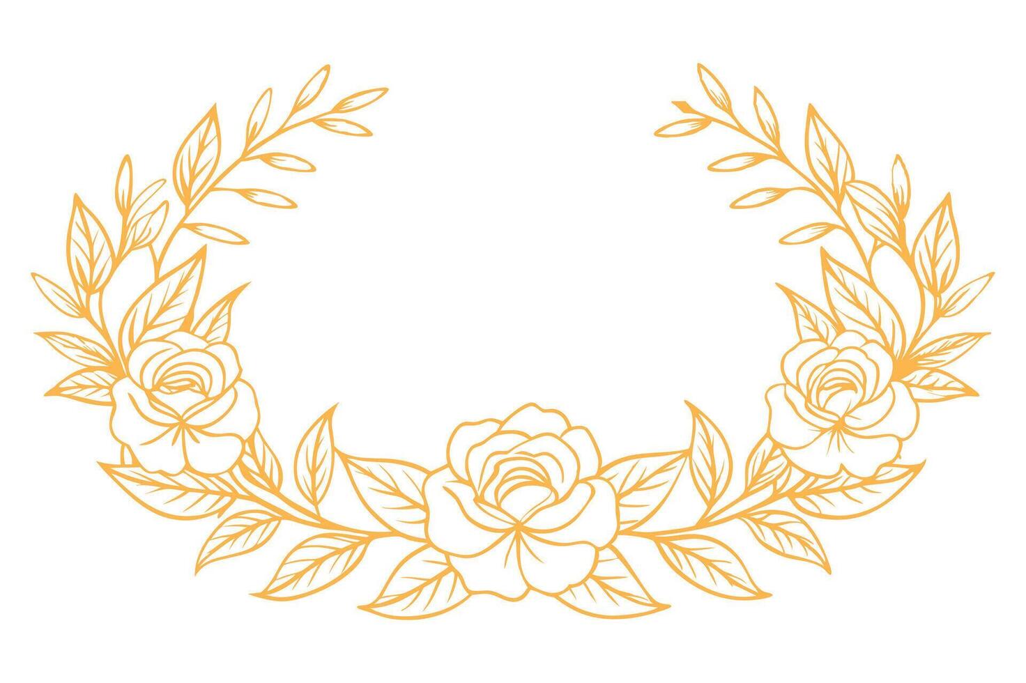 A wreath of roses on a white background vector