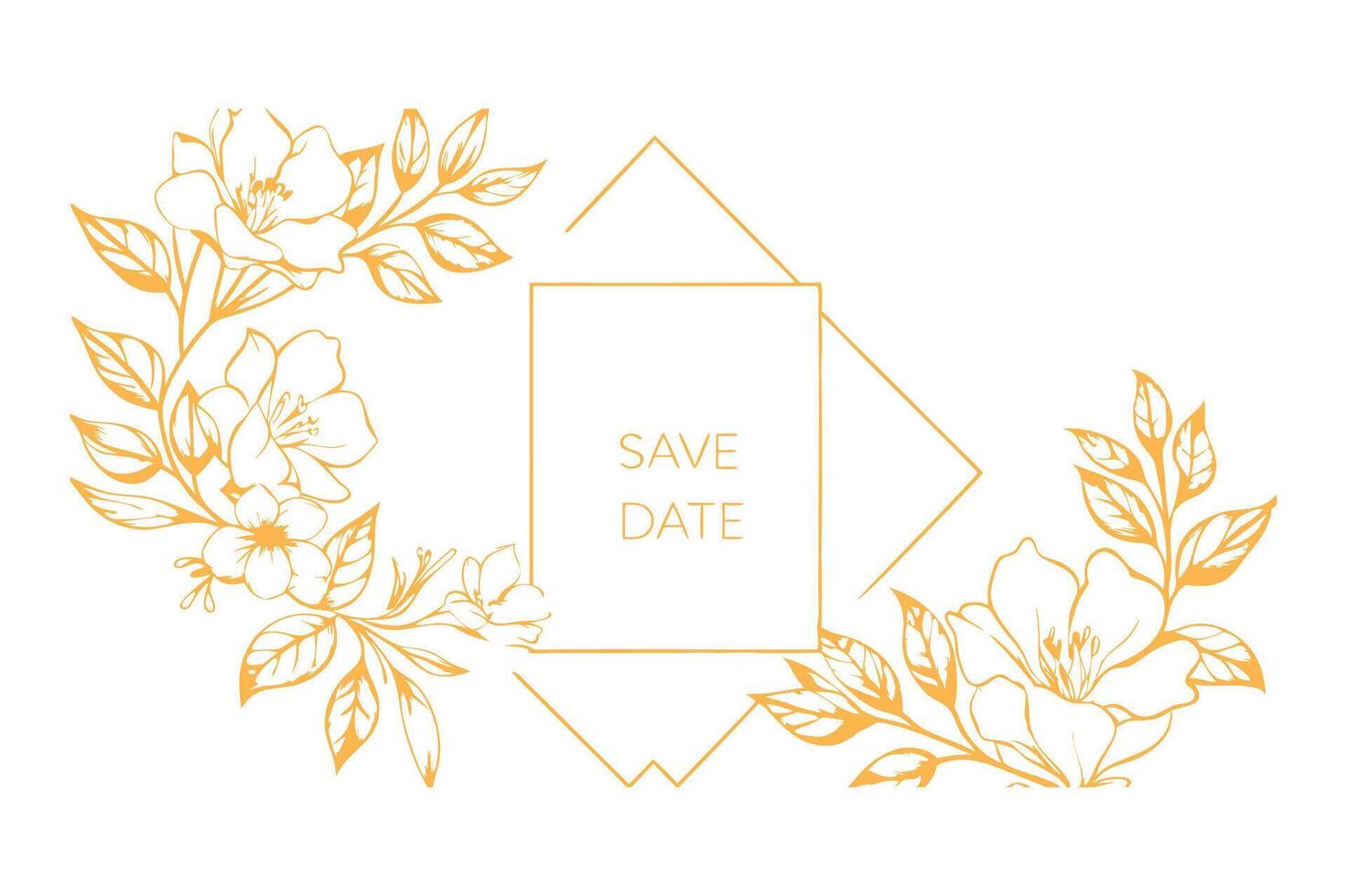 Save the date card with flowers vector