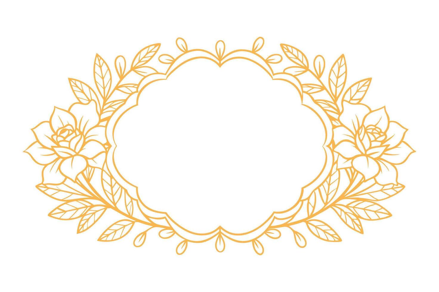 A floral frame with leaves and flowers vector