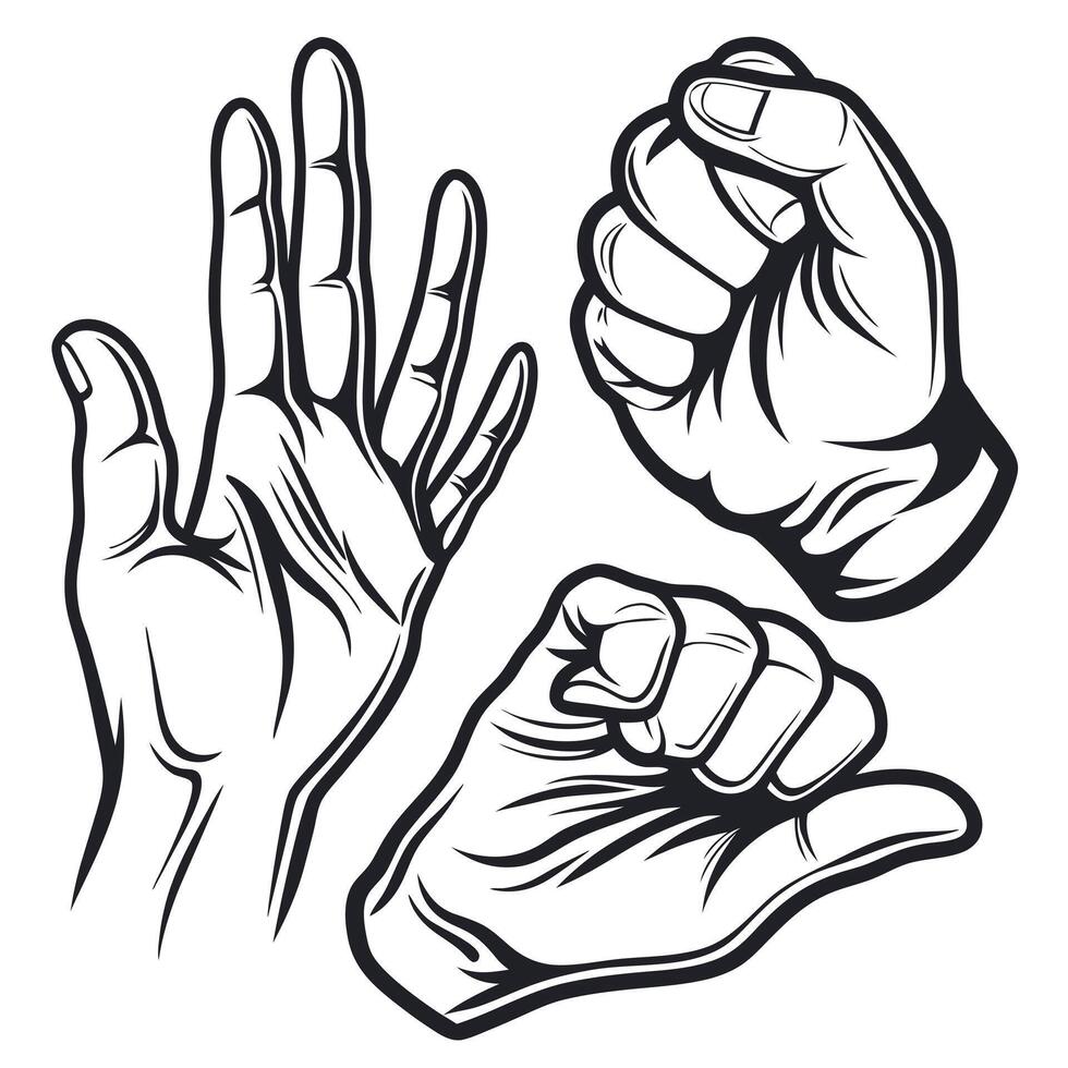Hand gestures mode vector