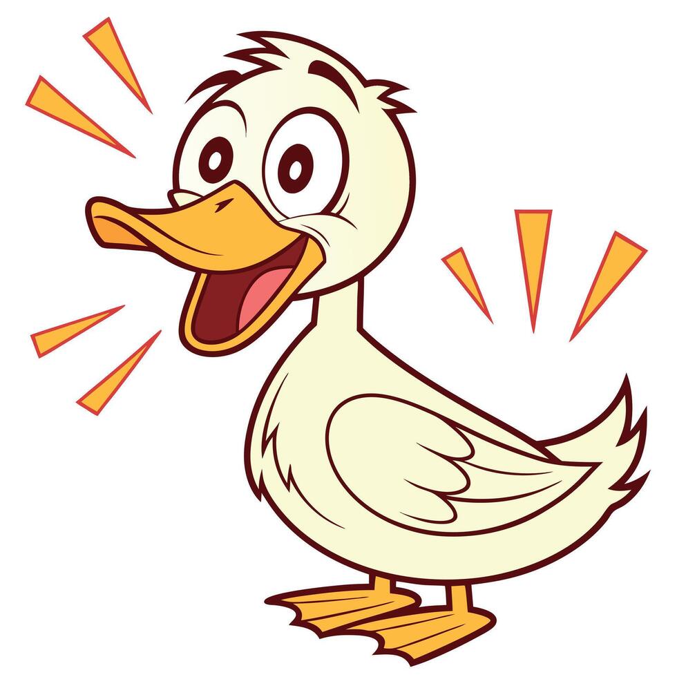 A cartoon duck with its mouth open vector