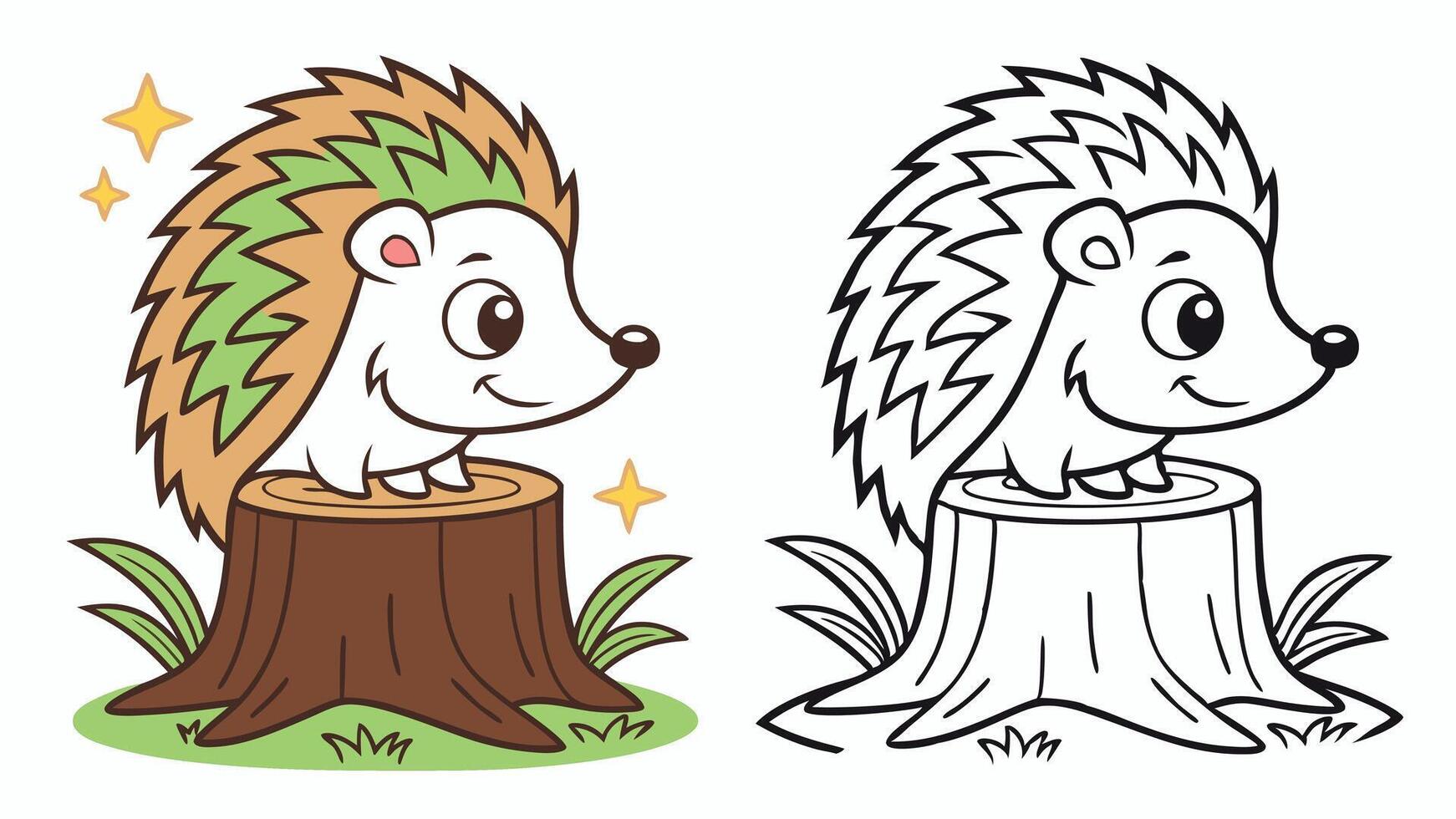 Hedgehog coloring pages vector