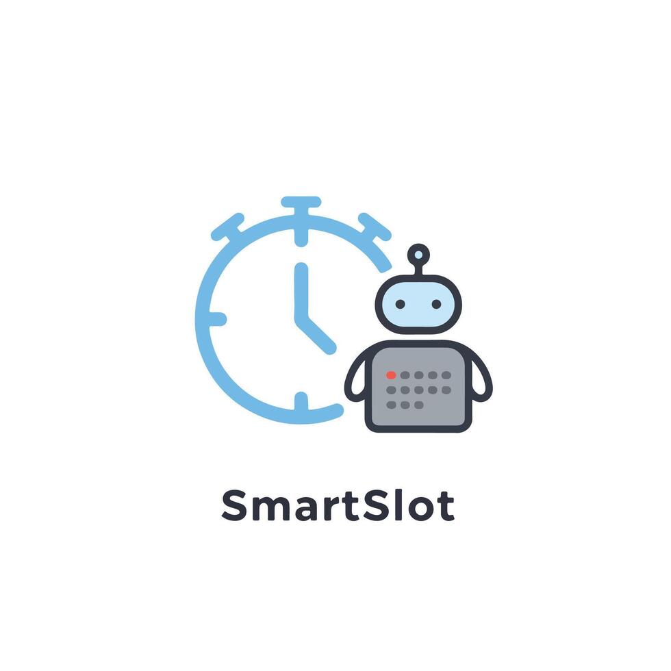 Smart robot with clock icon appointment scheduler vector