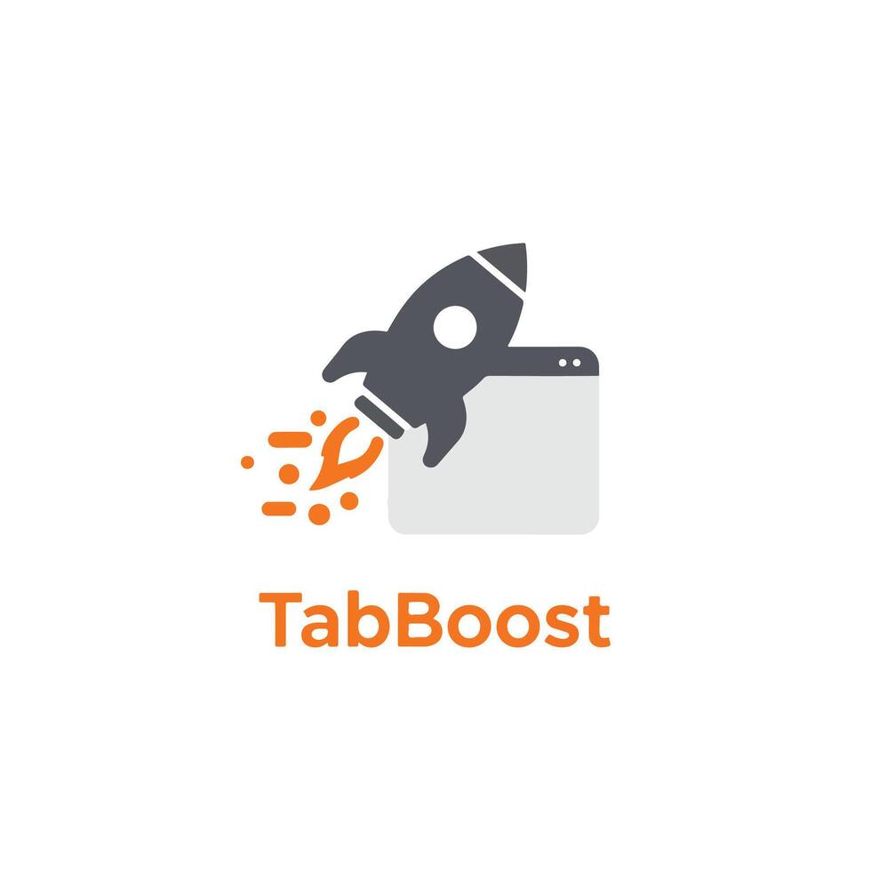 Tab boost with rocket launching from browser window vector