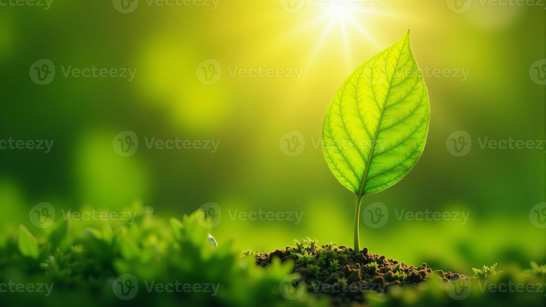 New Plant Sprout With Sunlight photo