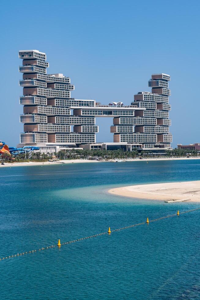 Dubai, United Arab Emirates-March 17, 2023-view of the hotel Atlantis The Royal at Palm Jumeirah during a sunny day photo