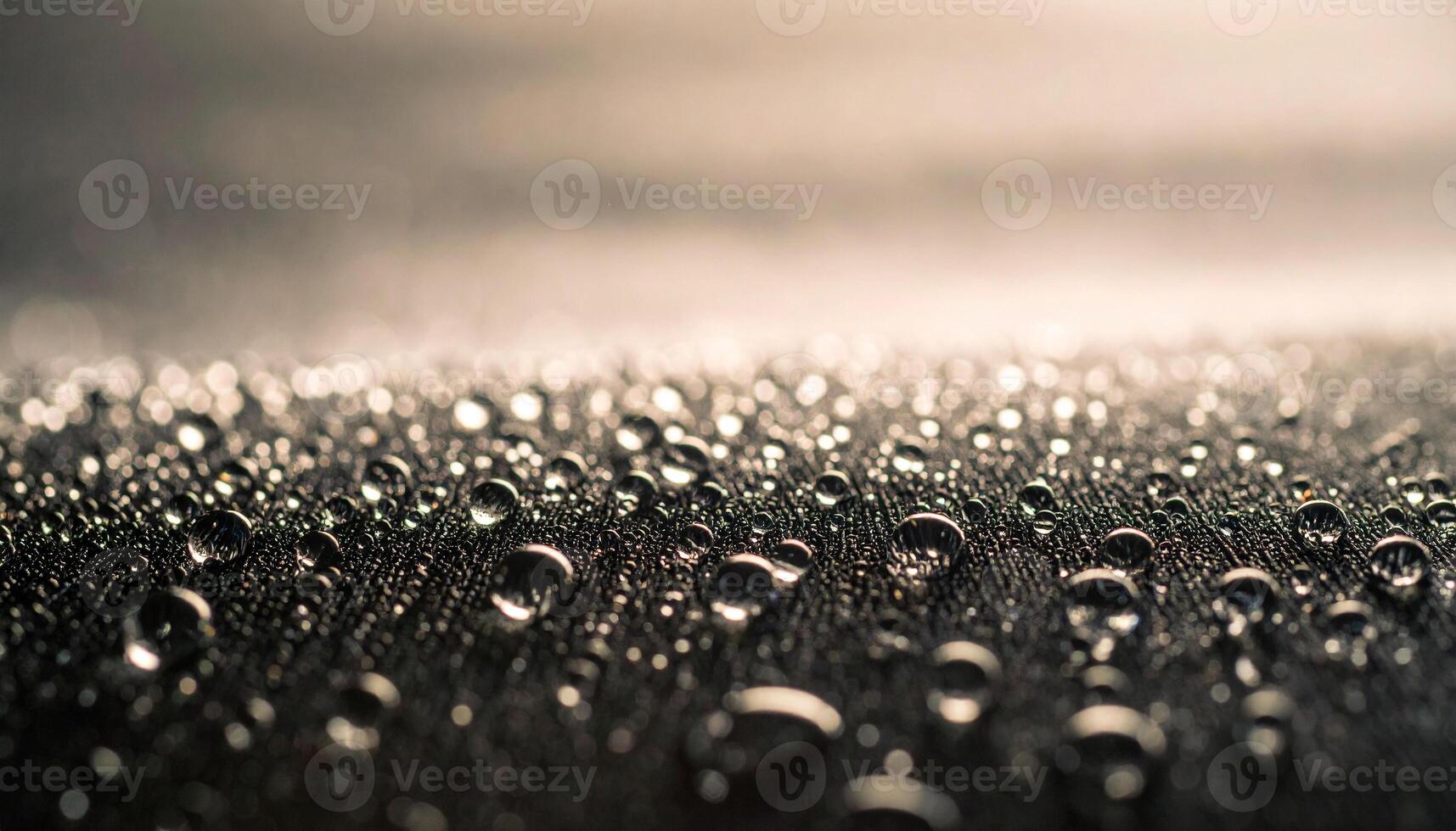 Water droplets on a black surface photo