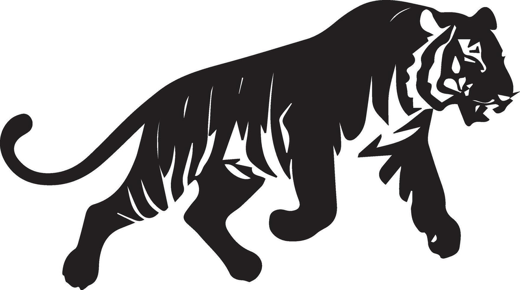Tiger flying black and white vector