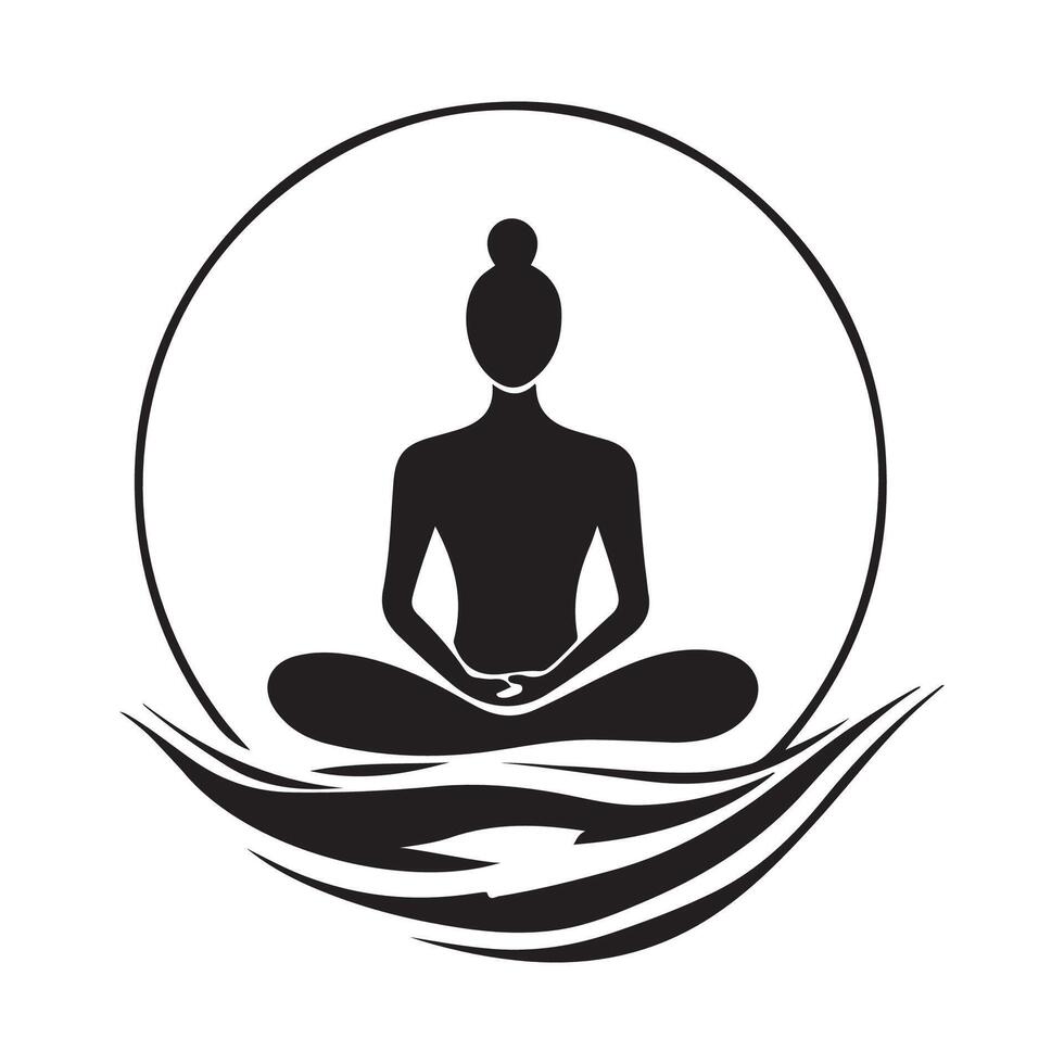 Meditation Yoga Logo Template Human Energy image vector
