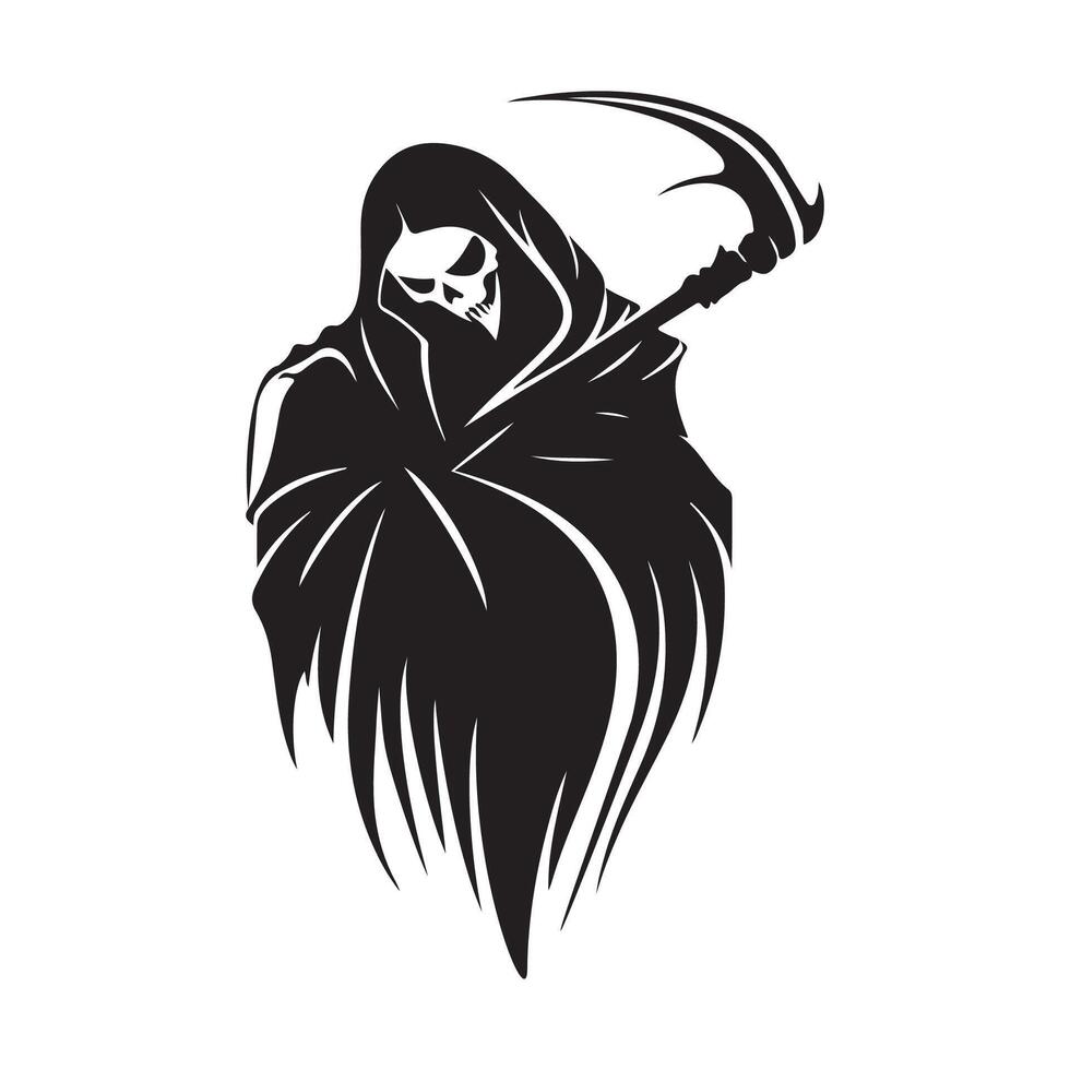 Grim Reaper Symbol Logo on White Background vector