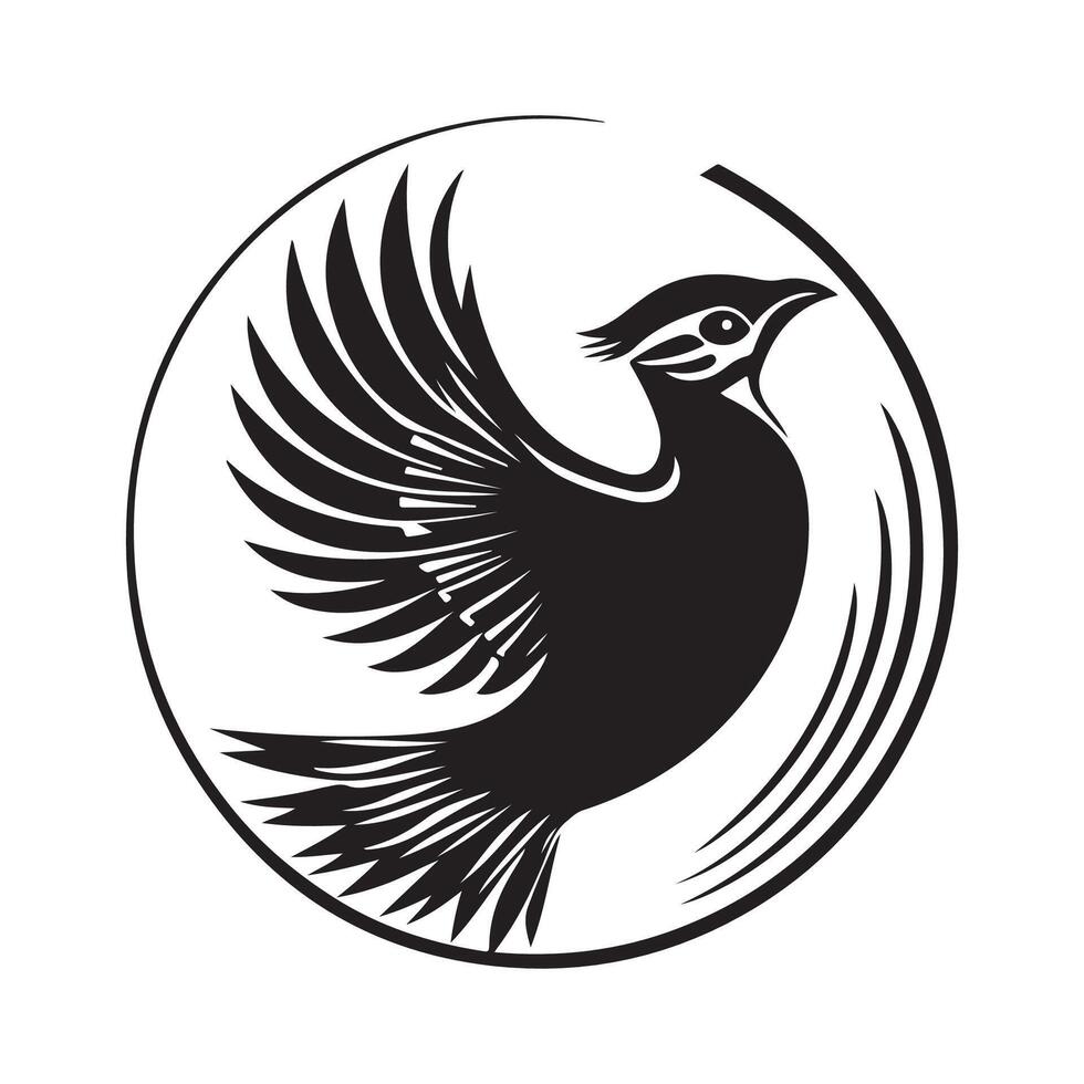 Flying Partridge Bird Logo Design on white background vector