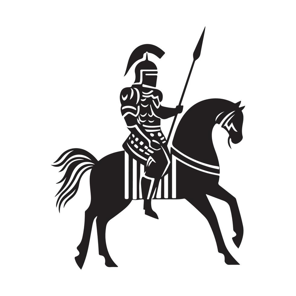 Black and white Byzantine Cataphract logo image isolated on white backgound vector