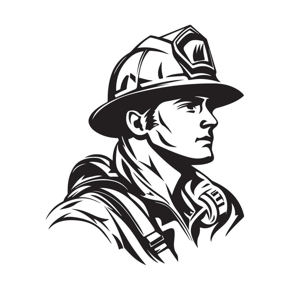 Firefighter man Image isolated on white background vector