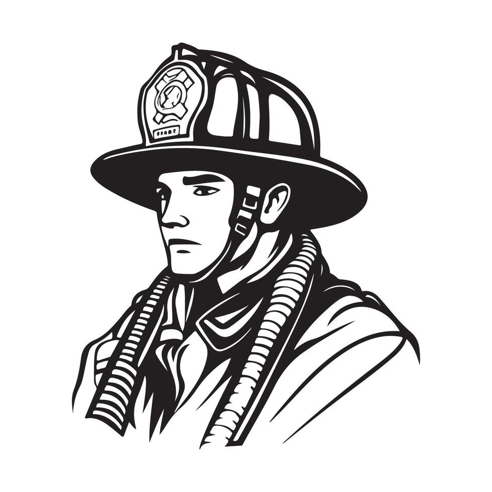 Firefighter Image isolated on white background vector