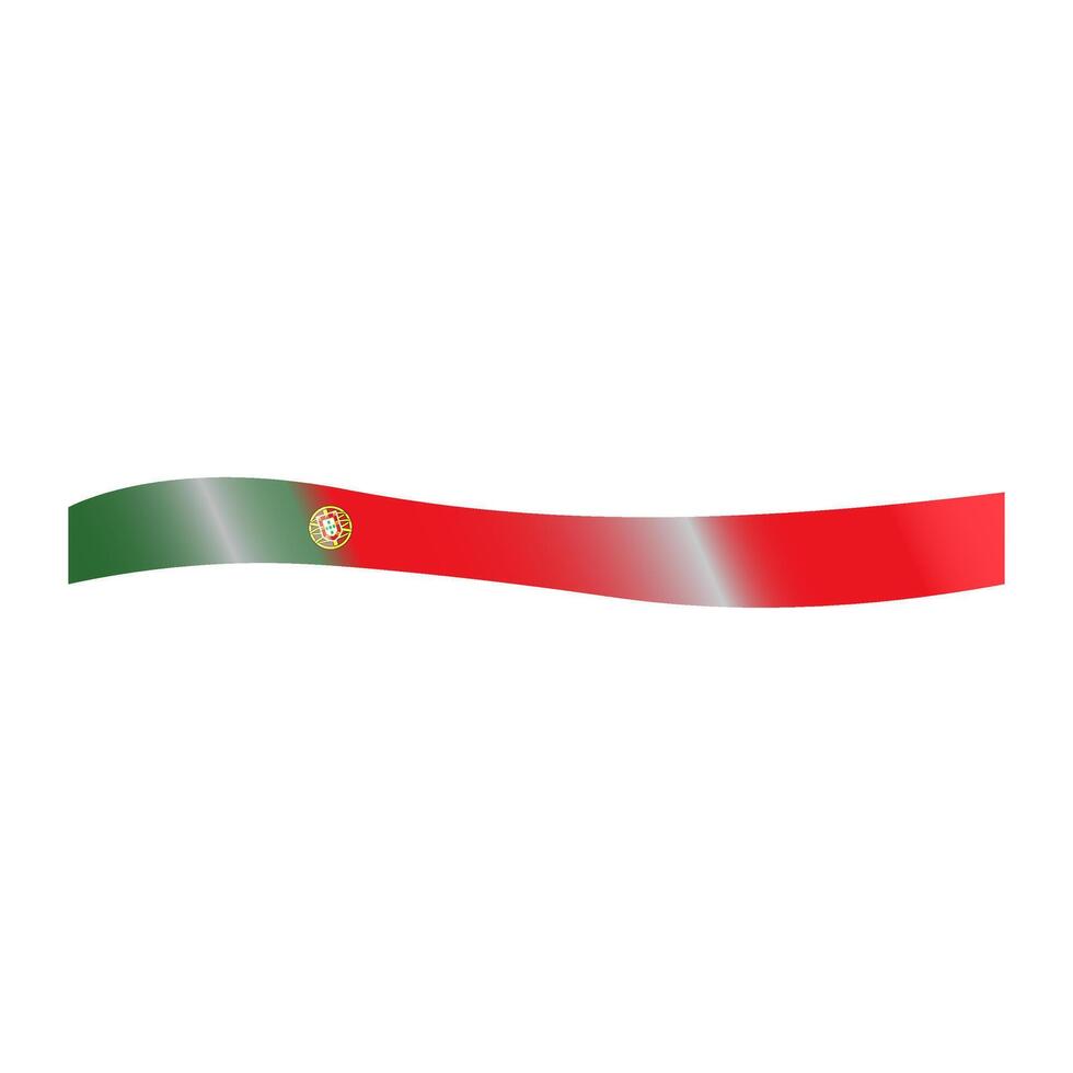 Wavy Ribbon of Portugal Flag Minimalist with National Colors and Emblem vector