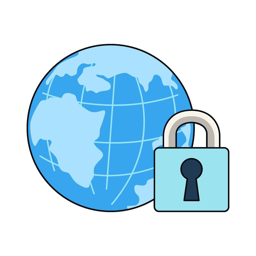 illustration of internet security vector