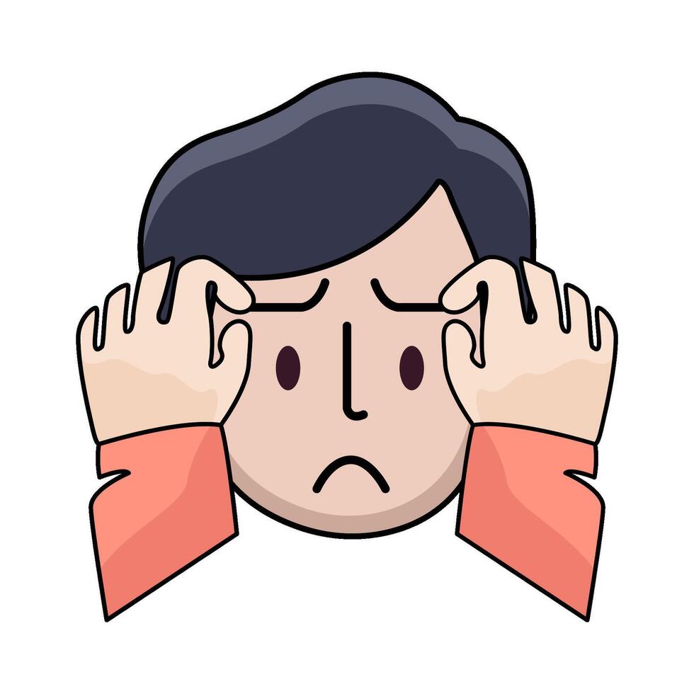 illustration of Anxiety man vector