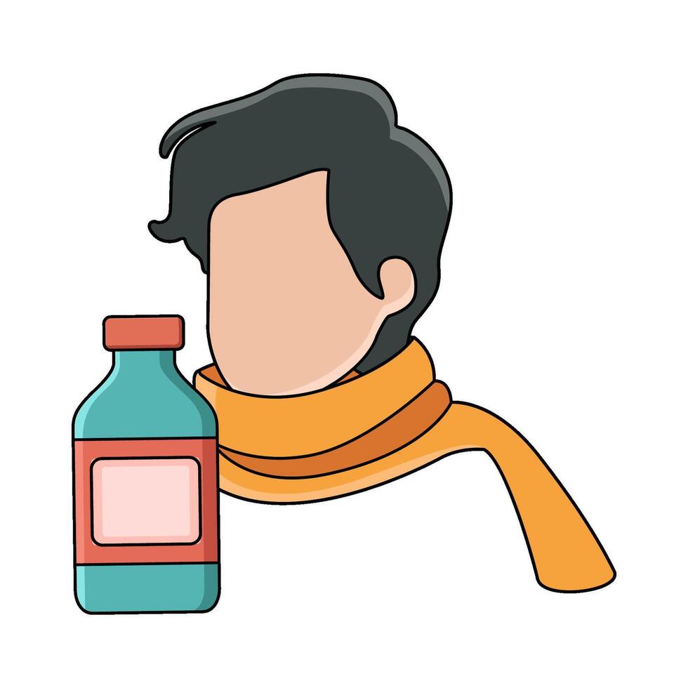 illustration of sick vector