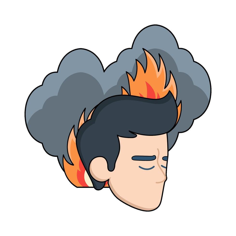 illustration of Burnout man vector