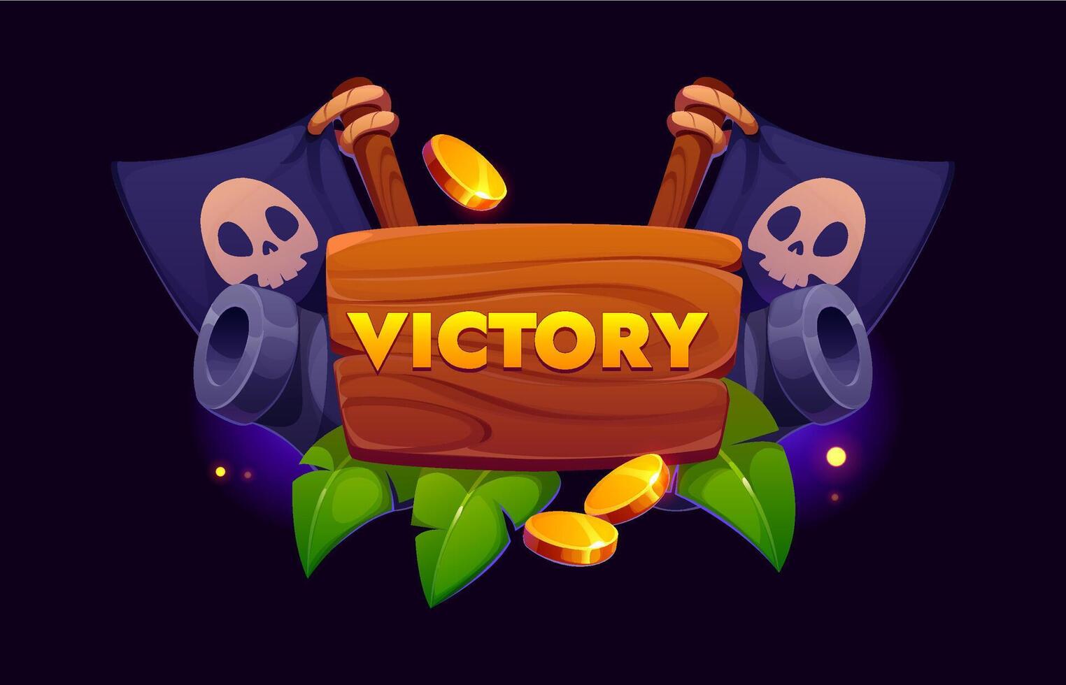 Pirate game victory award icon Ui asset reward vector