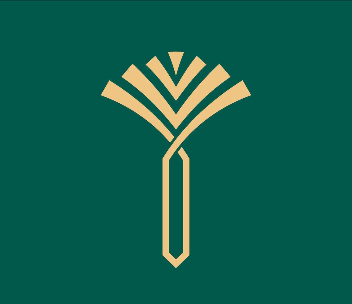 Palm tree icon, tropical summer beach hotel resort vector