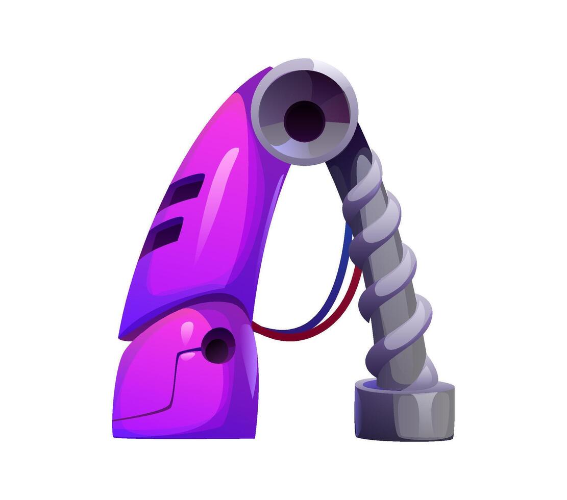 Robot cartoon font, cyborg machine hand gear type vector