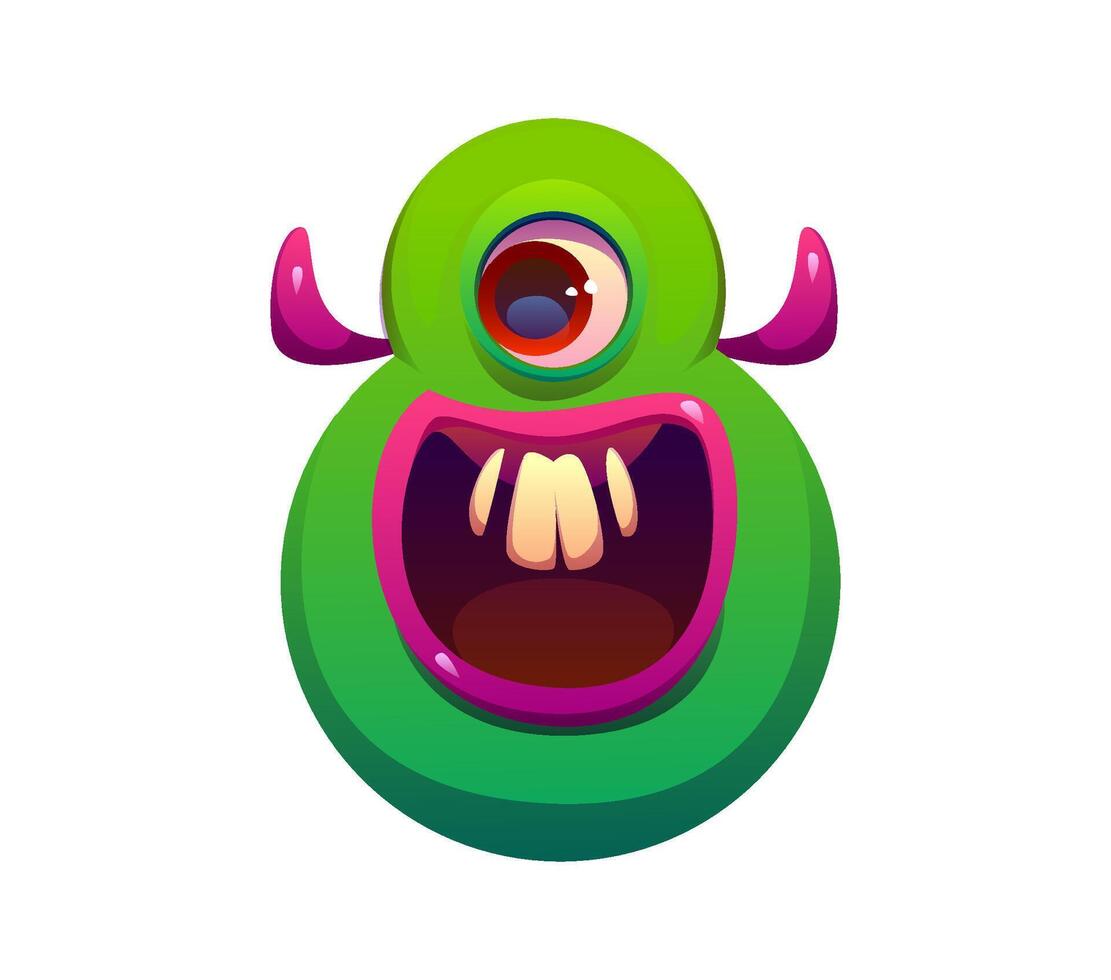 Crazy monster character font digit 8 eight vector