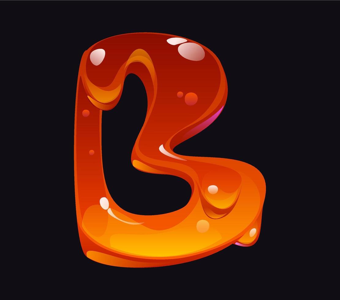 Tasty honey cartoon font typeset letter B vector