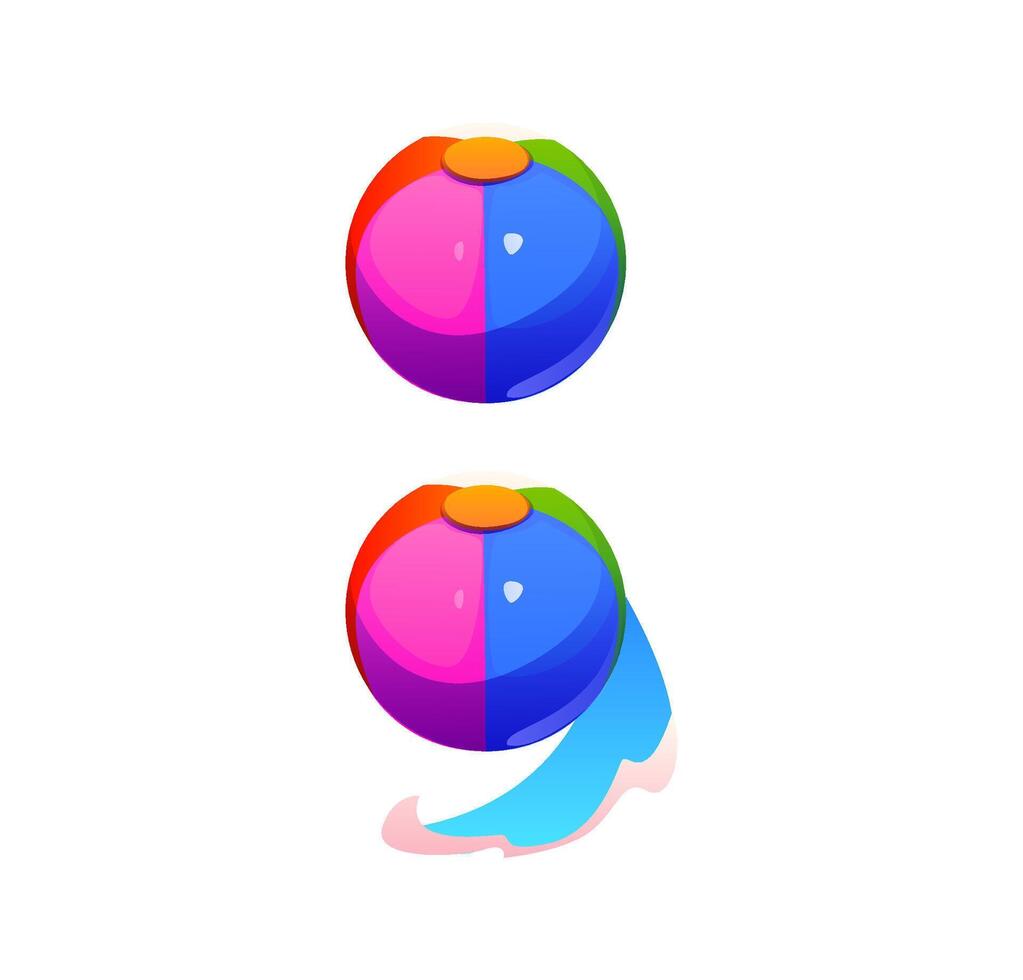 Summer holiday font inflatable balls semicolon vector