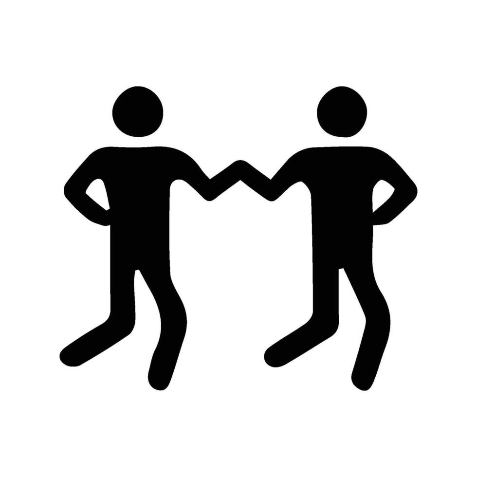 Silhouette of Holding Hands Sign of Cooperation. vector