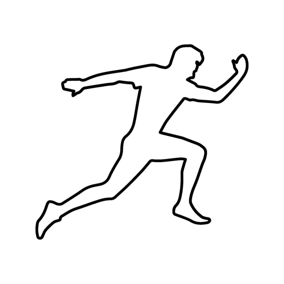Running Athlete Icon. Silhouette Illustration of a Man Running. Running Sport. vector