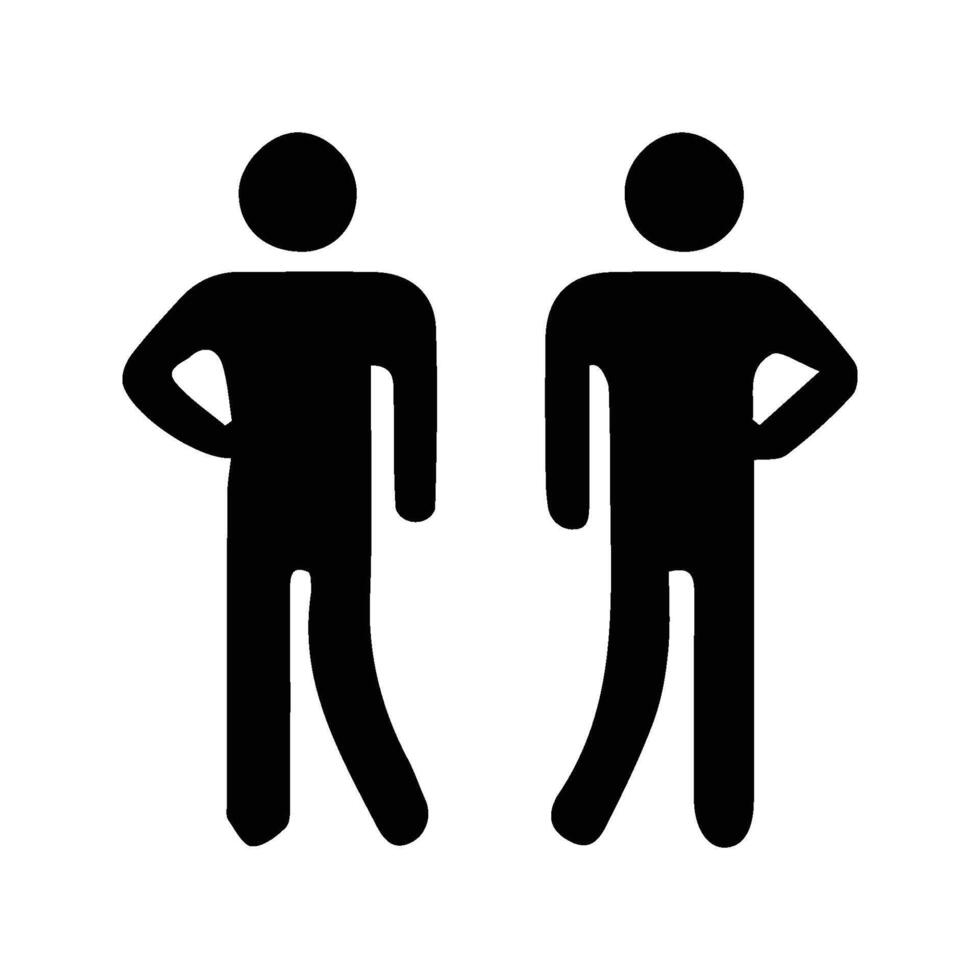 Two Men Standing Icon. vector