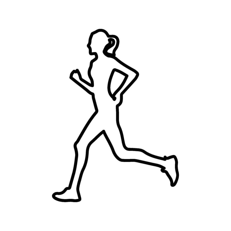 Woman Jogging Silhouette Illustration. Woman Runner Athlete Symbol. vector
