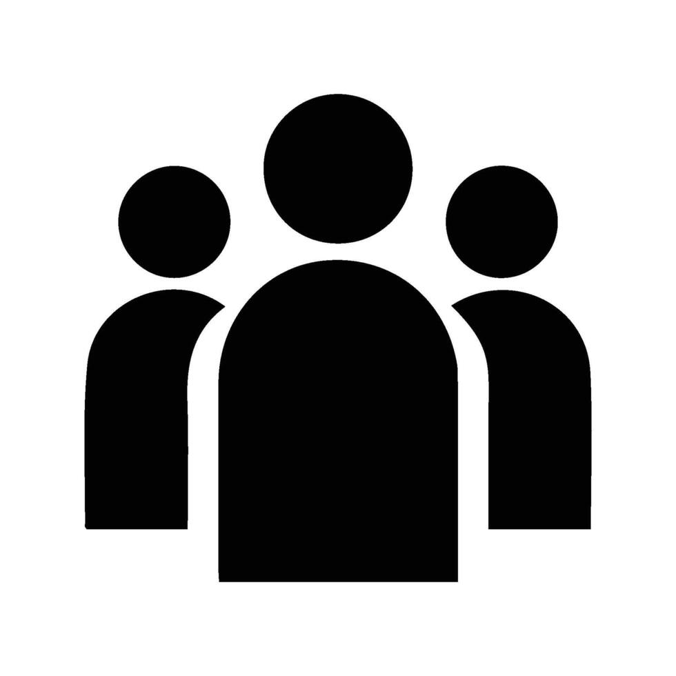 Three People Profile Icon. vector