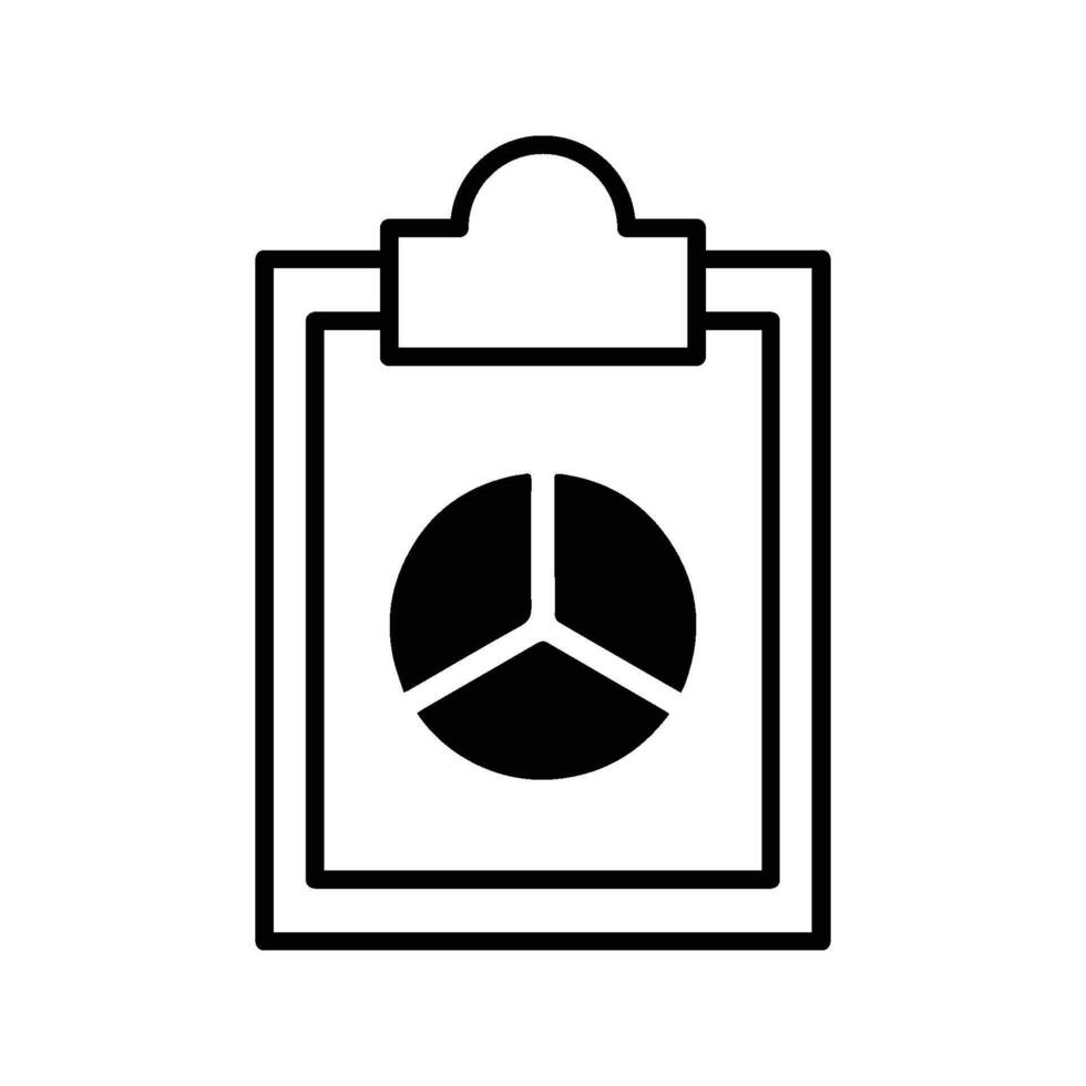 Clipboard Icon. Clipboard Illustration With Pie Chart Mark. Distribution Report. Profit Report. vector