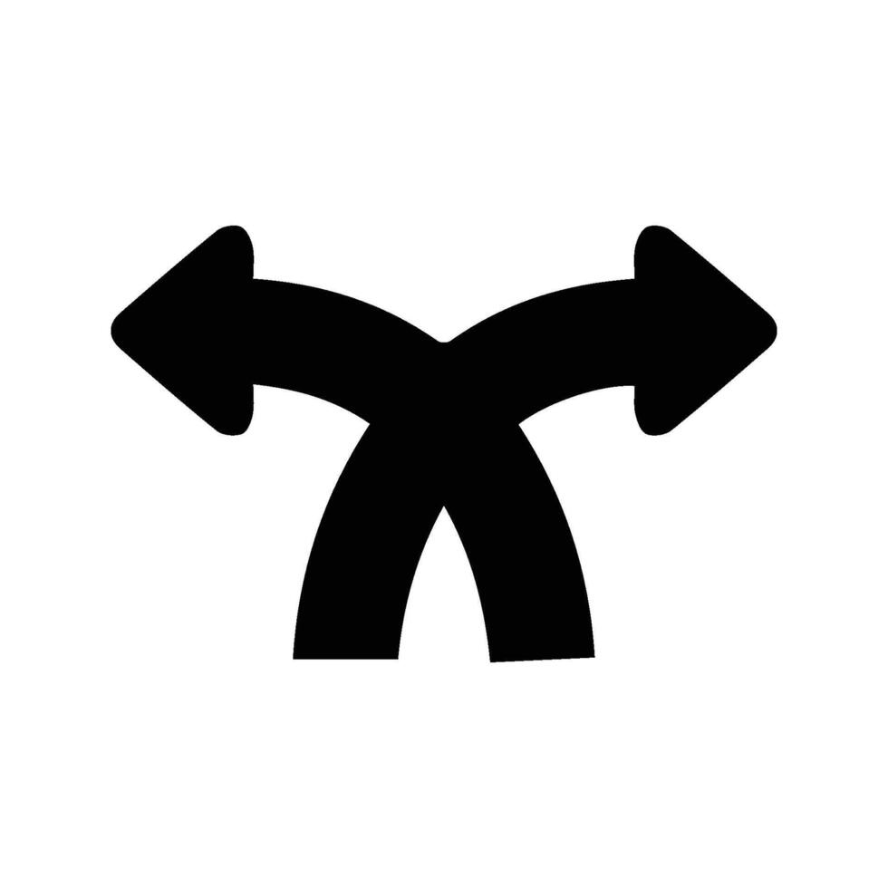 Two Way Road Icon. Two Way Intersection Illustration. Traffic Route. vector