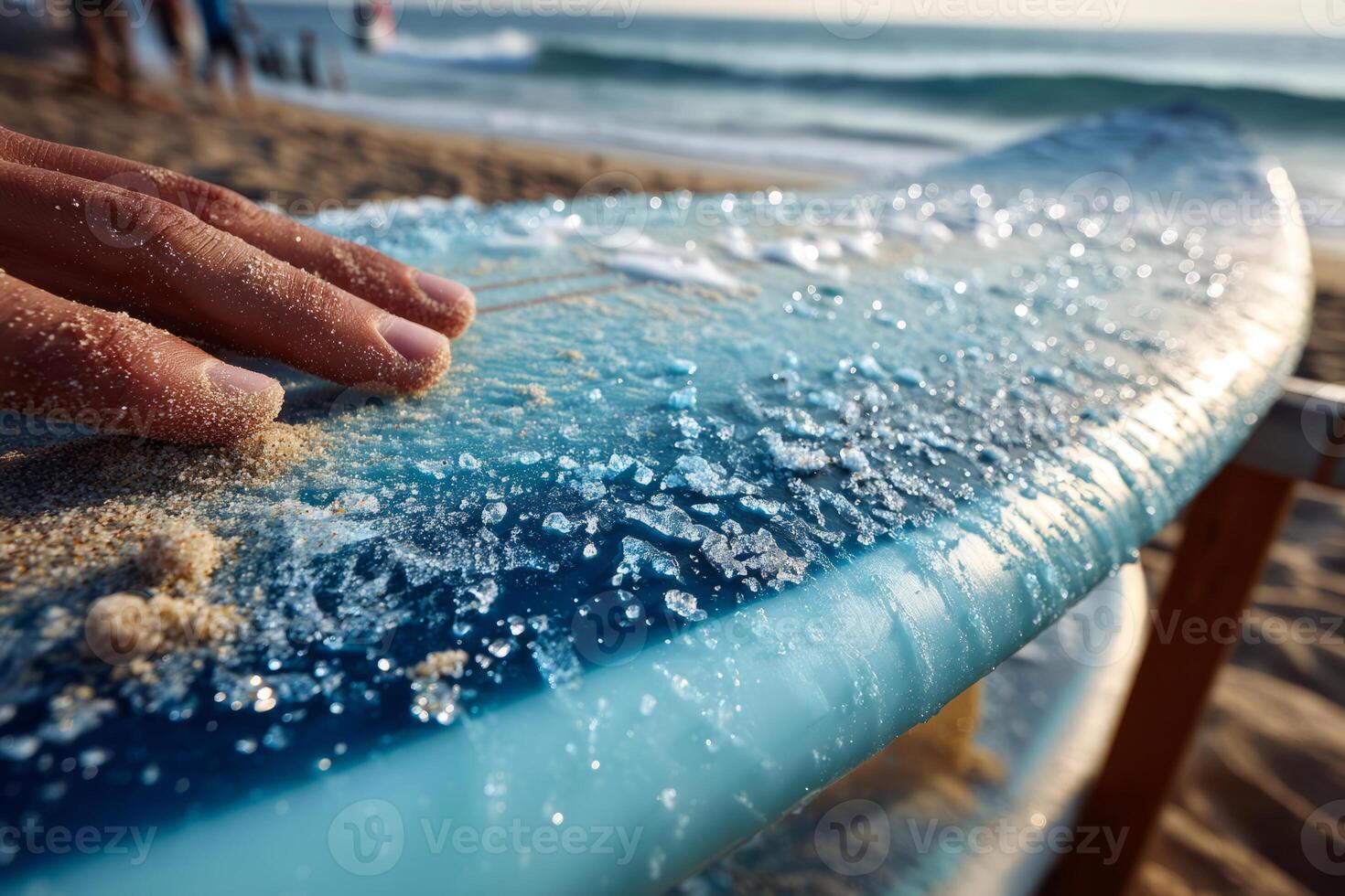 Surfboard edge with wax photo