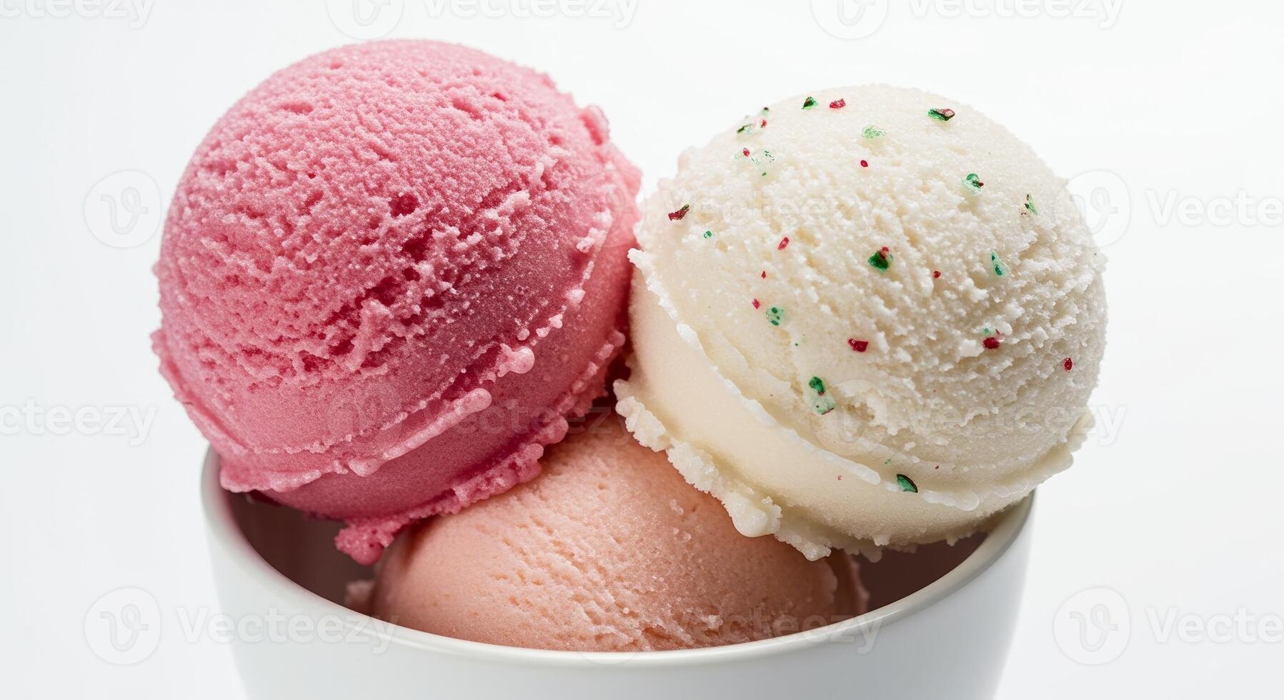 Three scoops of ice cream in a cup photo