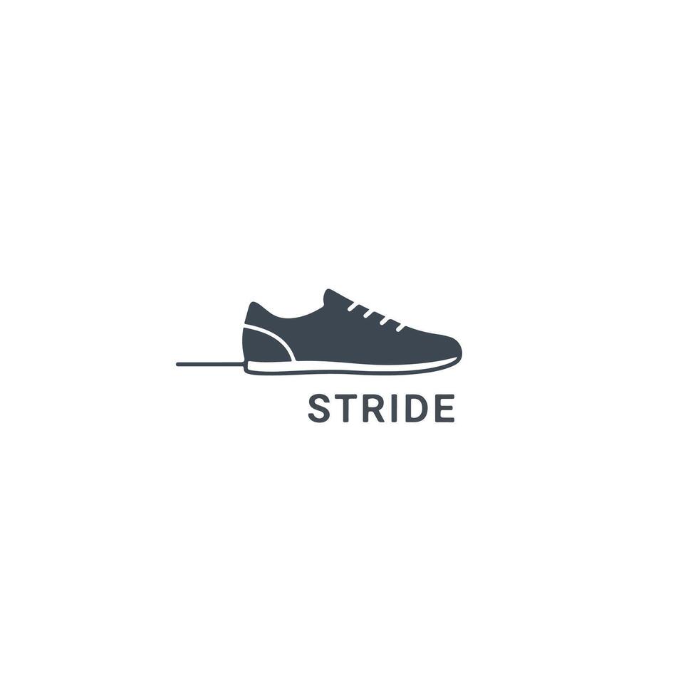Stride shoe design for logo or branding vector