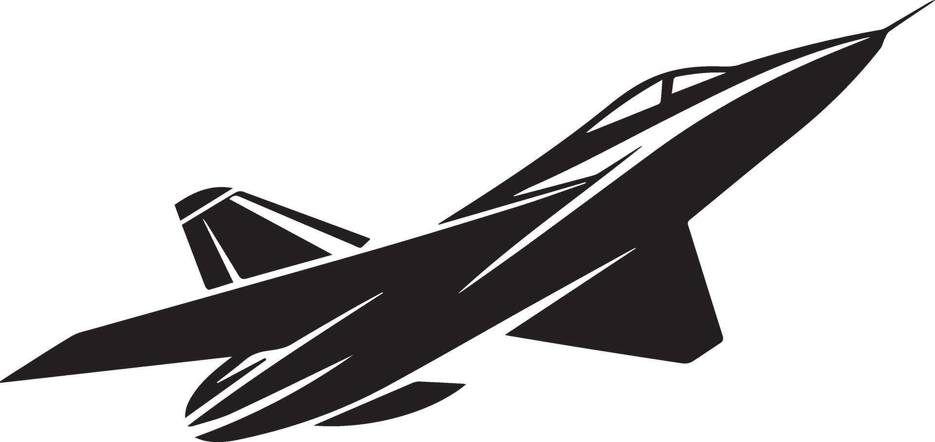 a black and white illustration of a fighter jet vector