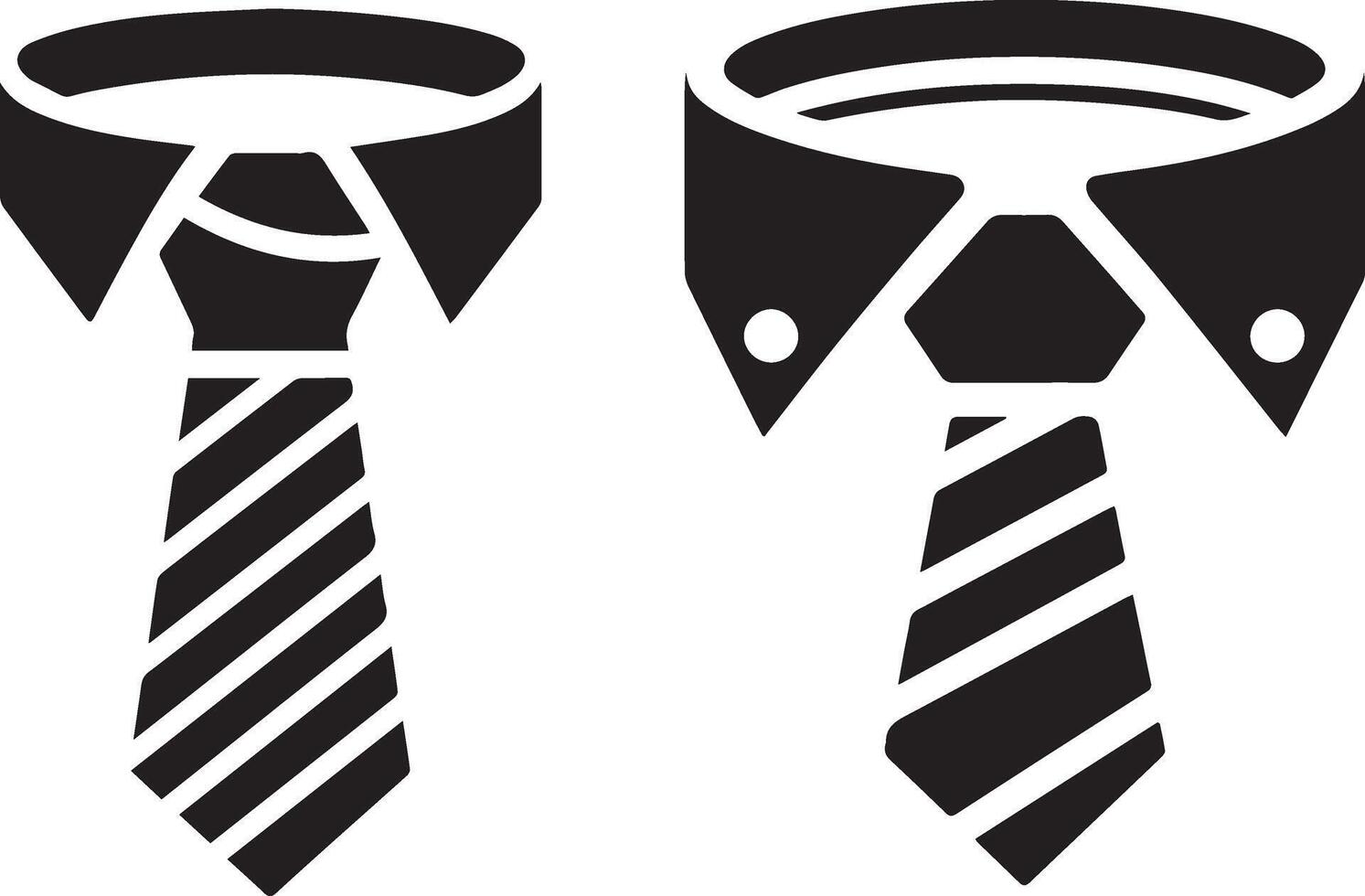a black and white illustration of two ties vector