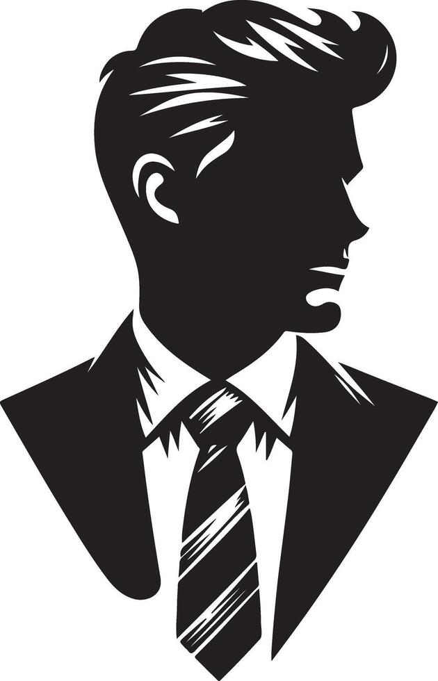 silhouette of a man in a suit and tie vector